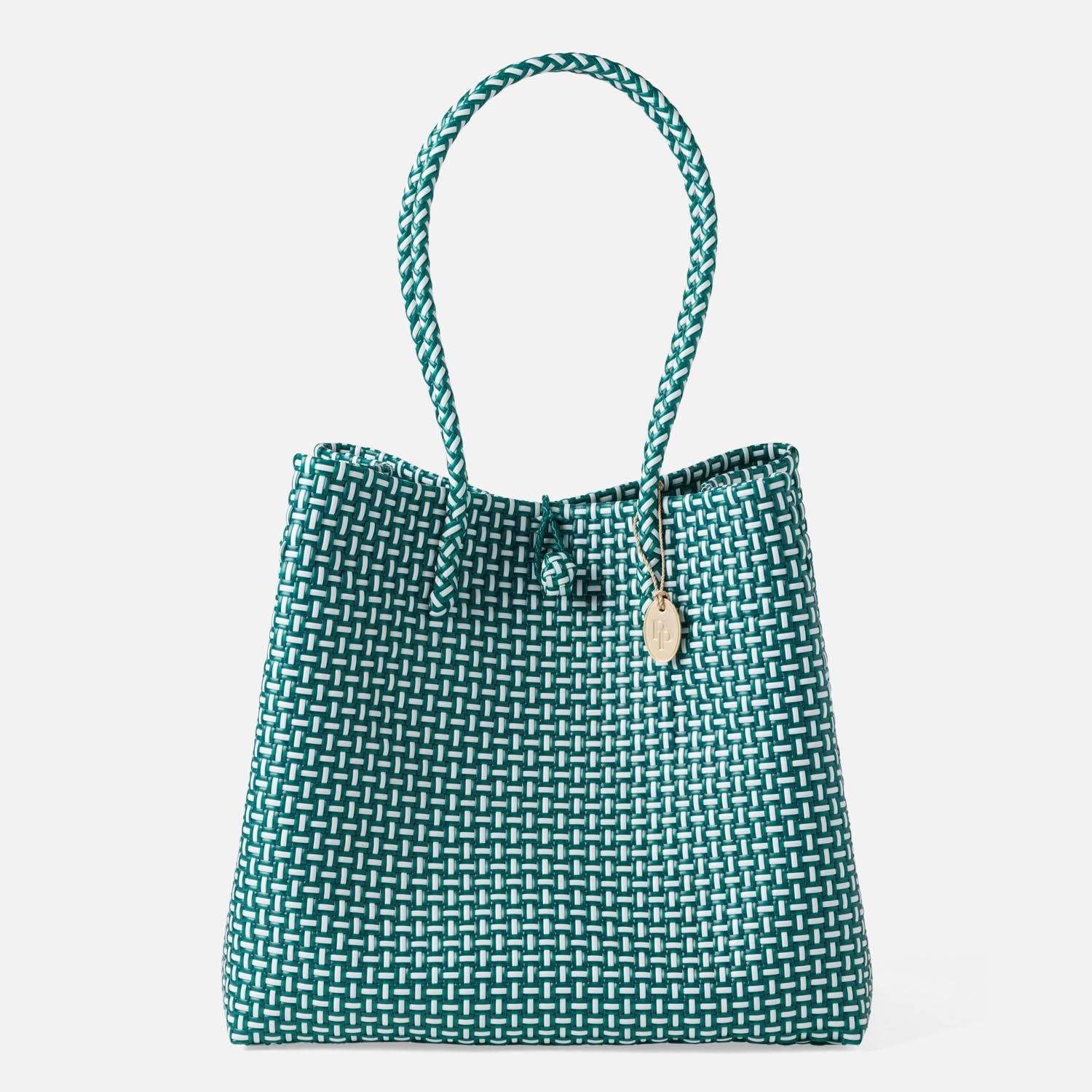 Izmir, Green/White, Shopper Bag, Recycled Plastic