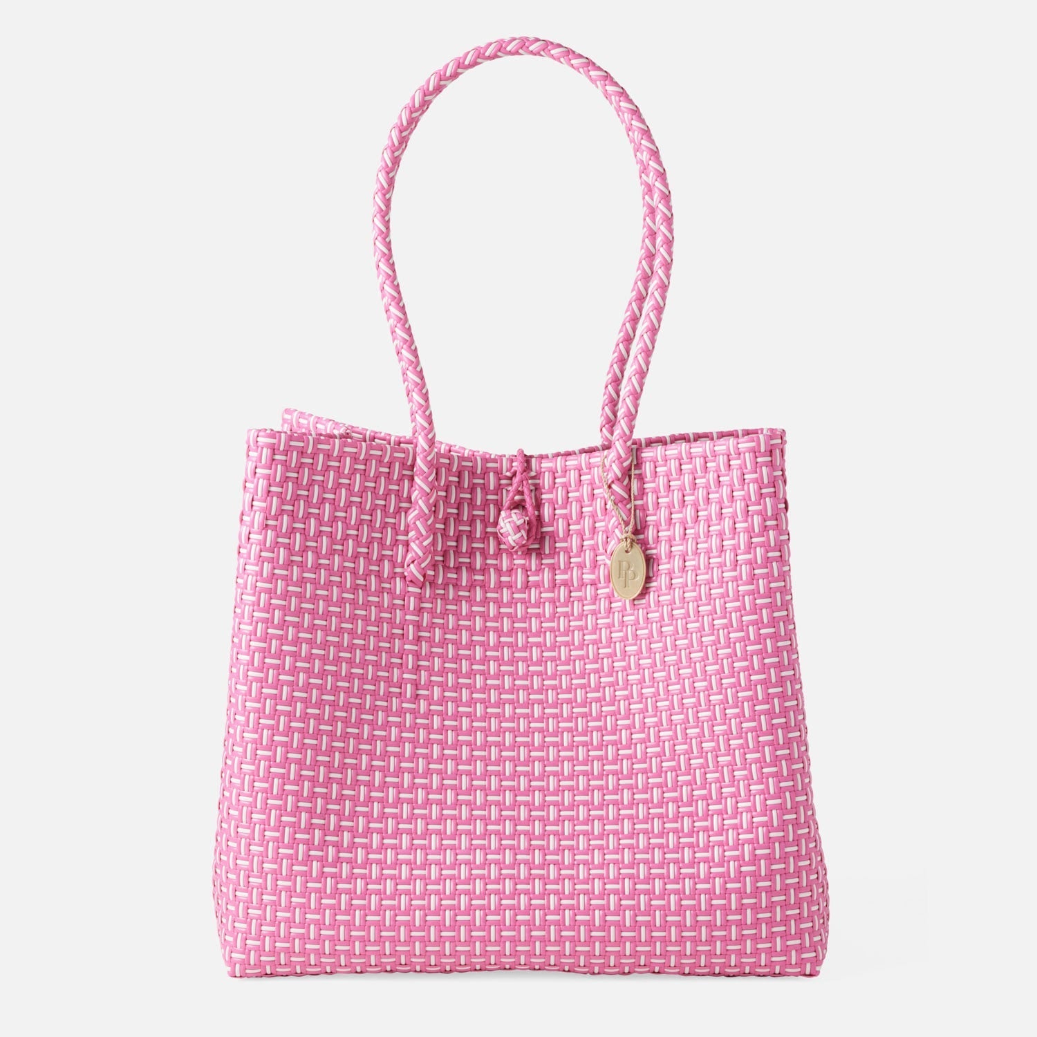 Izmir, Pink/White, Shopper Bag, Recycled Plastic