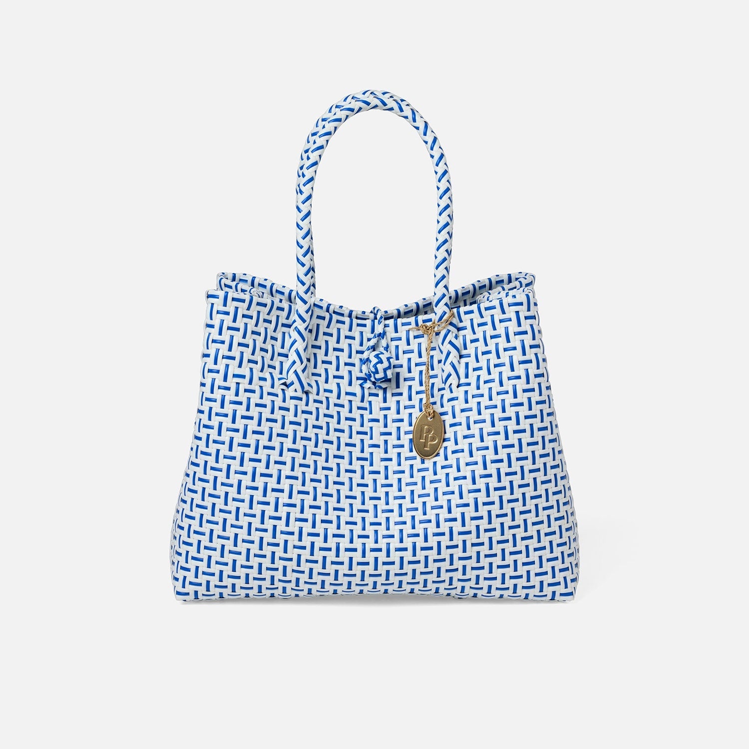 Izmir, White/Blue, Shopper Bag, Small, Recycled Plastic