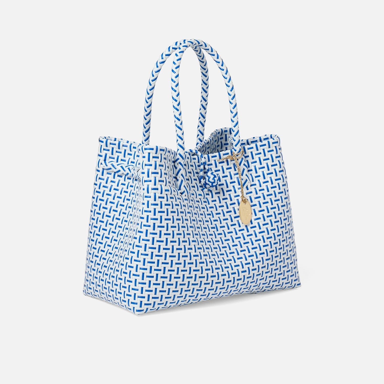 Izmir, White/Blue, Shopper Bag, Small, Recycled Plastic