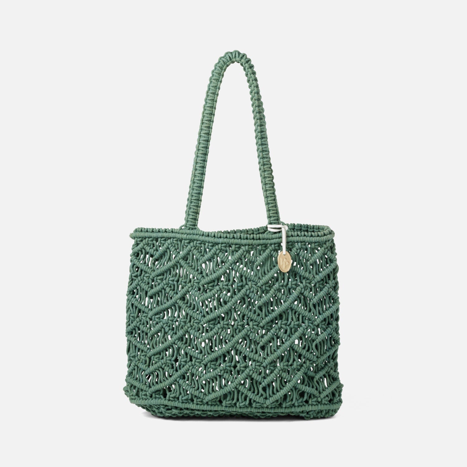 Nadir, Teal, Macramé Beach Bag, Small, Cotton