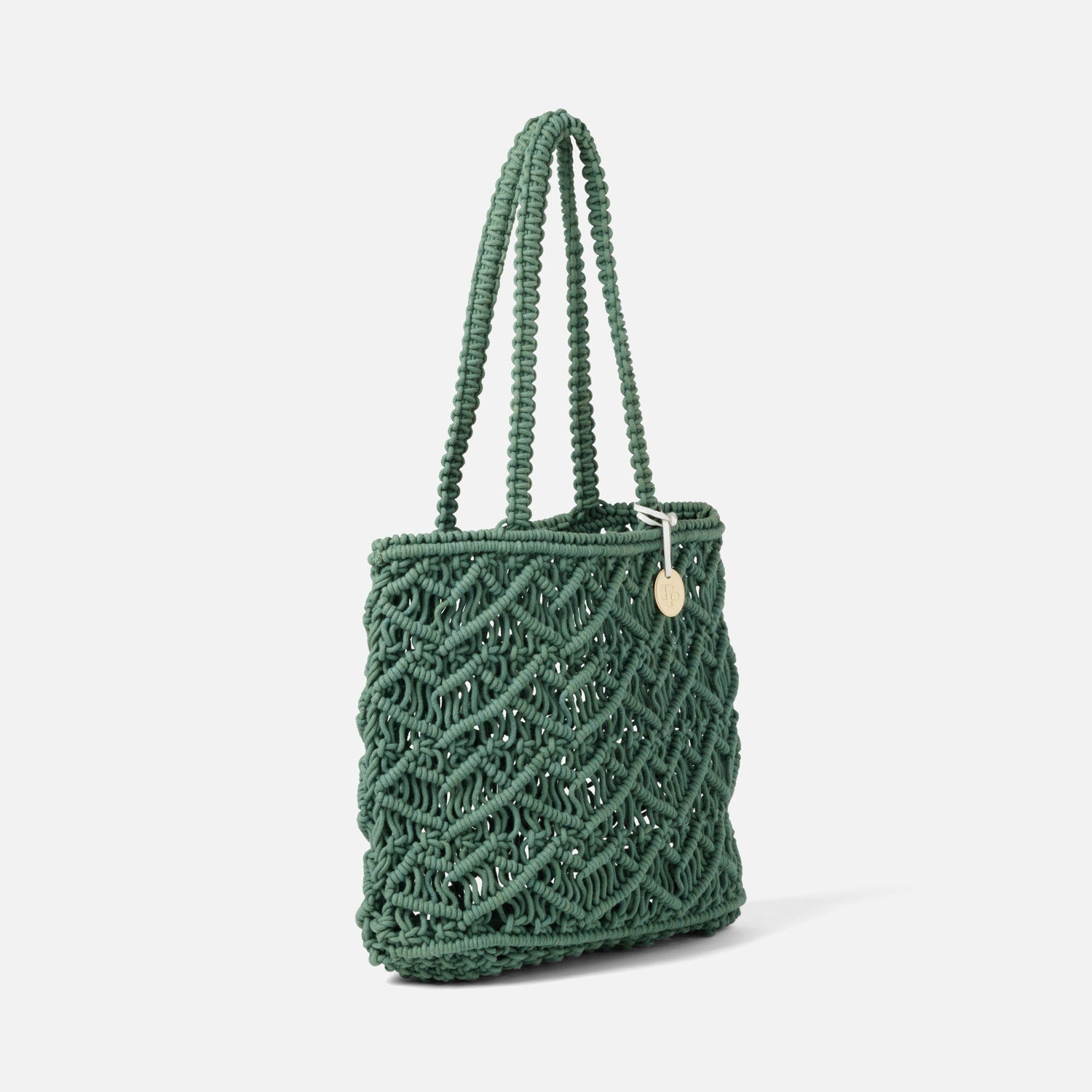 Nadir, Teal, Macramé Beach Bag, Small, Cotton