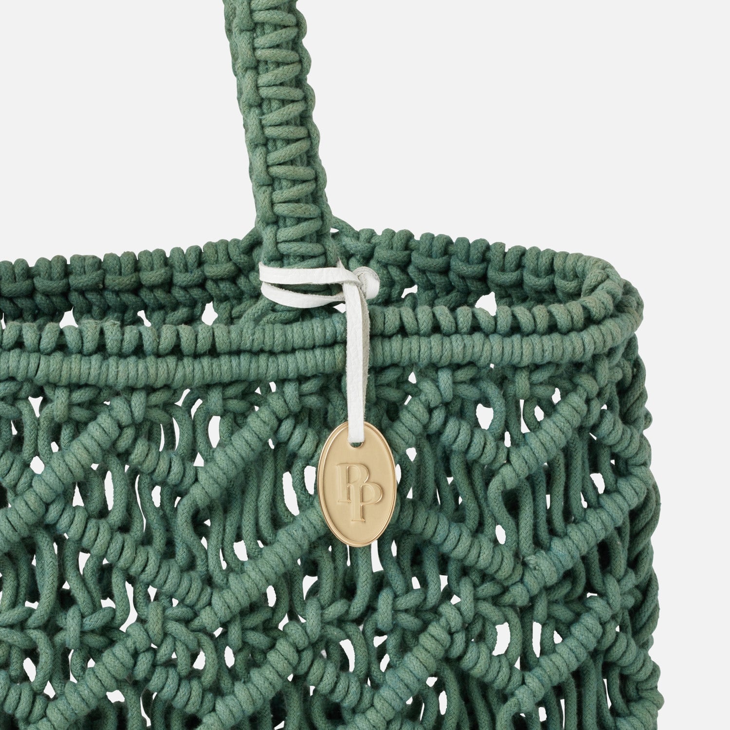 Nadir, Teal, Macramé Beach Bag, Small, Cotton