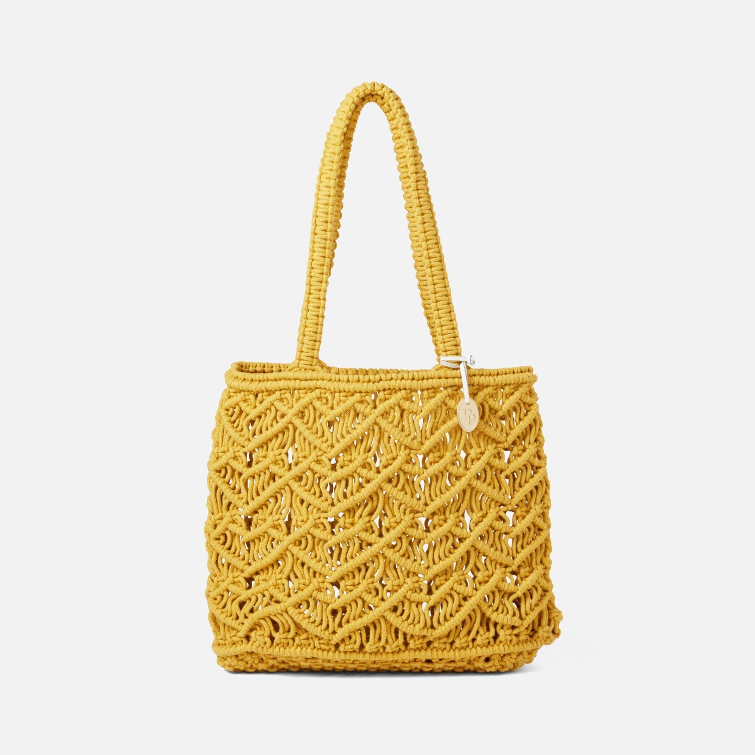 Nadir, Yellow, Macramé Beach Bag, Small, Cotton