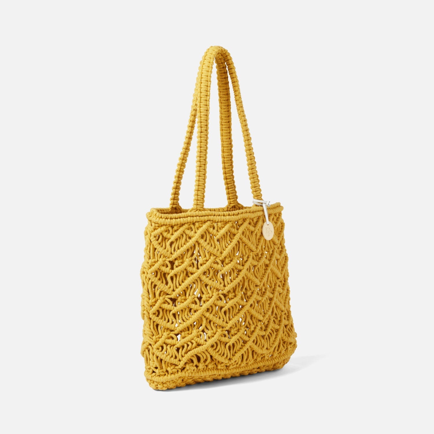 Nadir, Yellow, Macramé Beach Bag, Small, Cotton