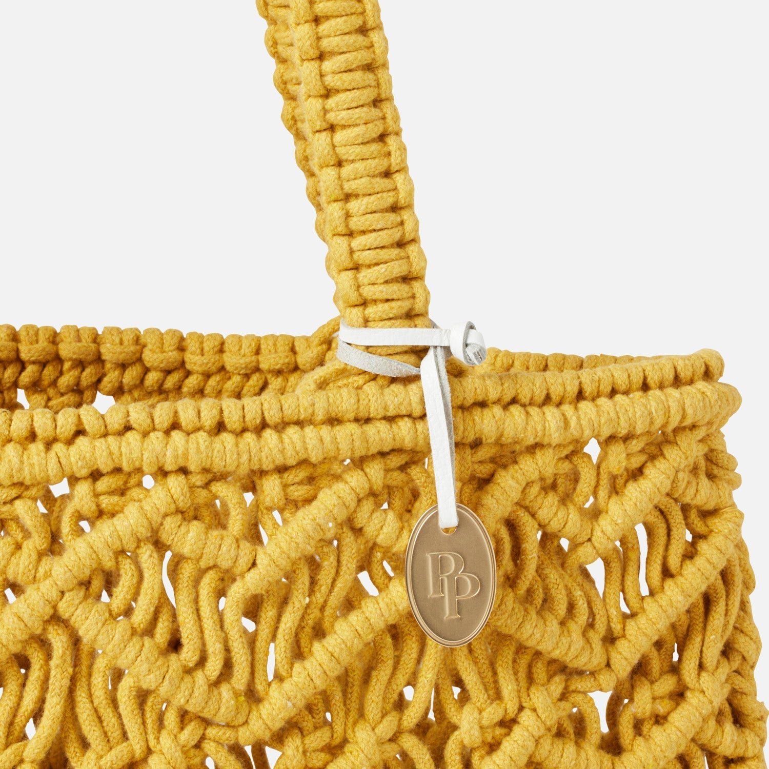 Nadir, Yellow, Macramé Beach Bag, Small, Cotton