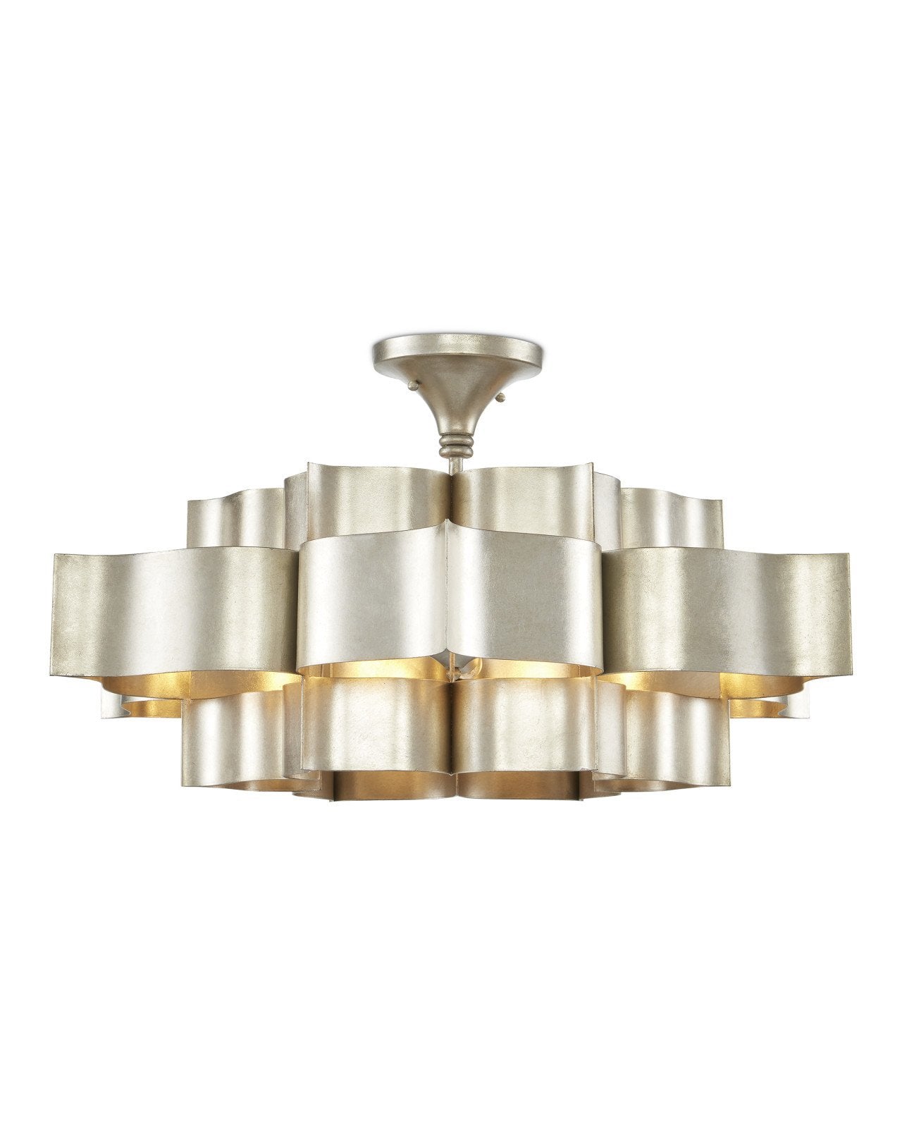 Grand Lotus Large Silver Chandelier