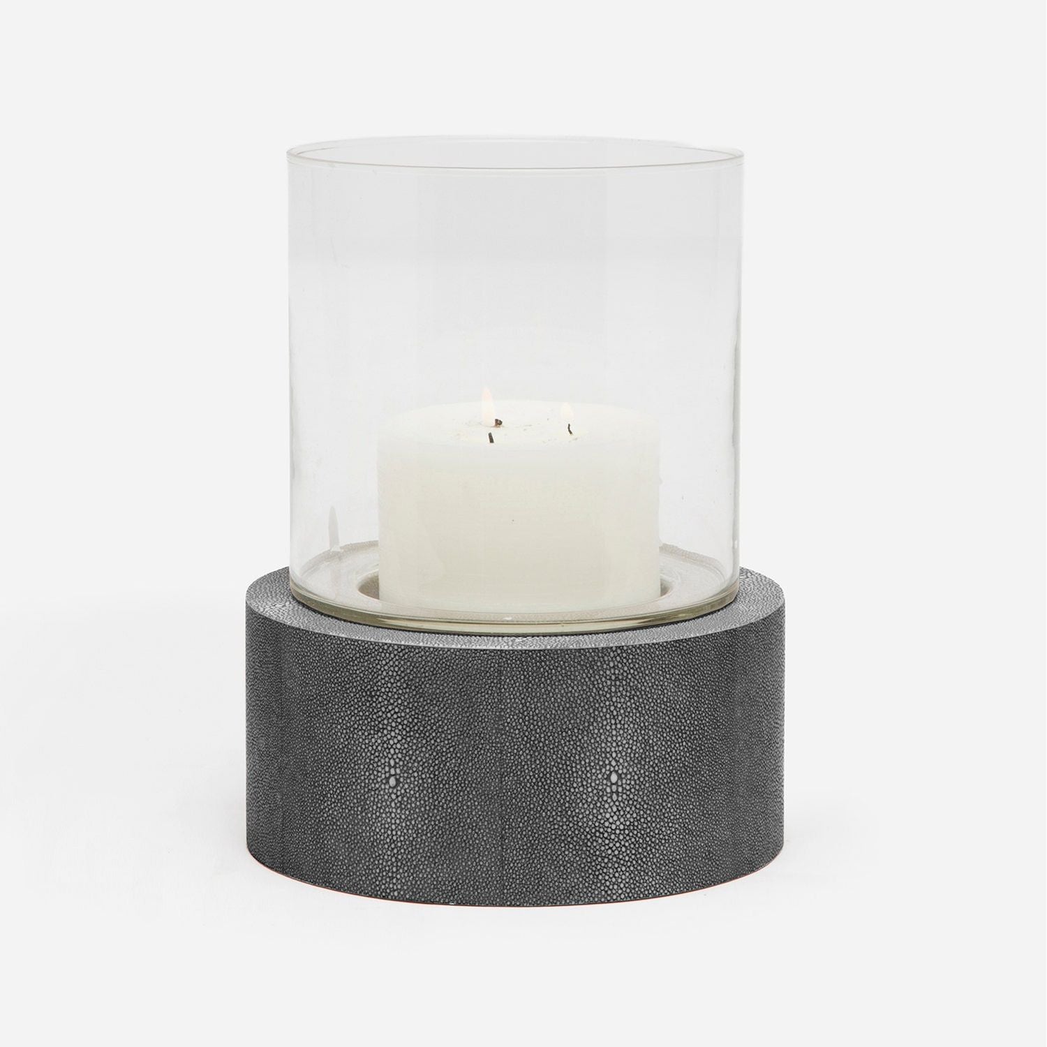 Girona, Cool Gray, Hurricane, Round, Large, Realistic Faux Shagreen, Pack/2