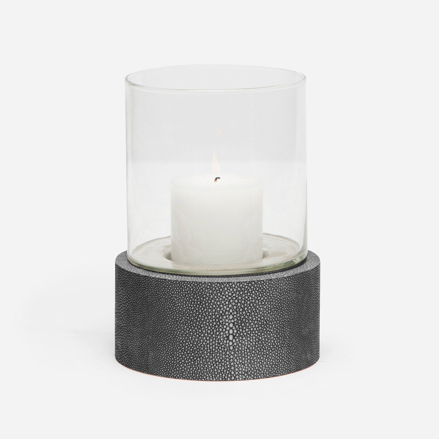 Girona, Cool Gray, Hurricane, Round, Small, Realistic Faux Shagreen, Pack/2