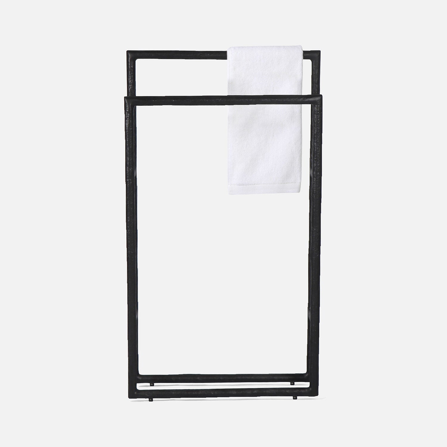 Halsey, Black, Towel Rack, Freestanding, 20X36", Cast Aluminum