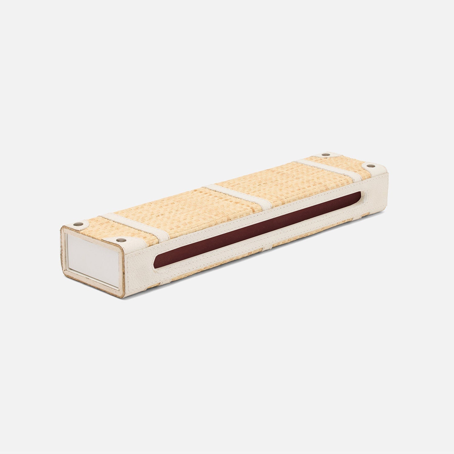 Hanford, Natura/White, Match Box And Sleeve, Xlong, Raffia/Leather