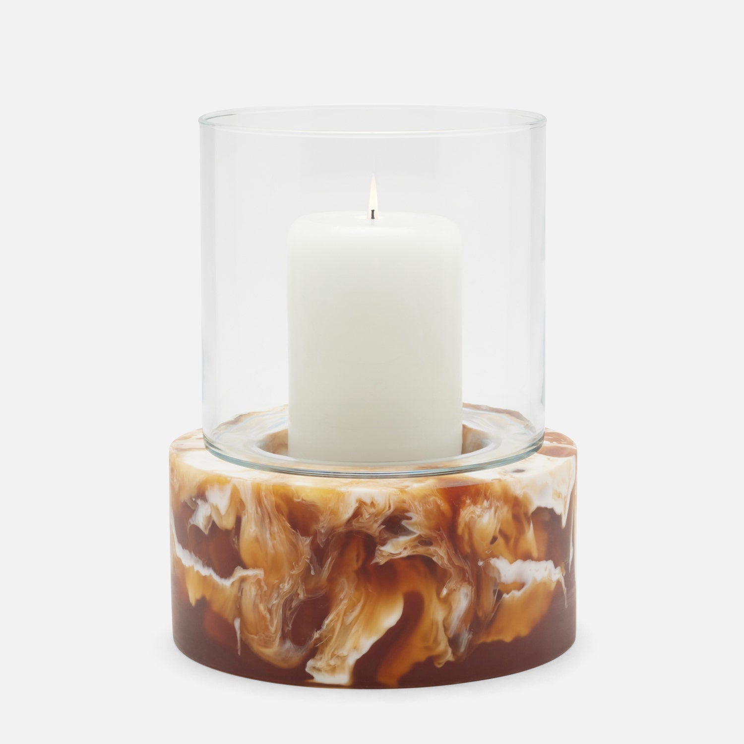 Milo, Amber Swirled, Hurricane, Large, Resin, Pack/2