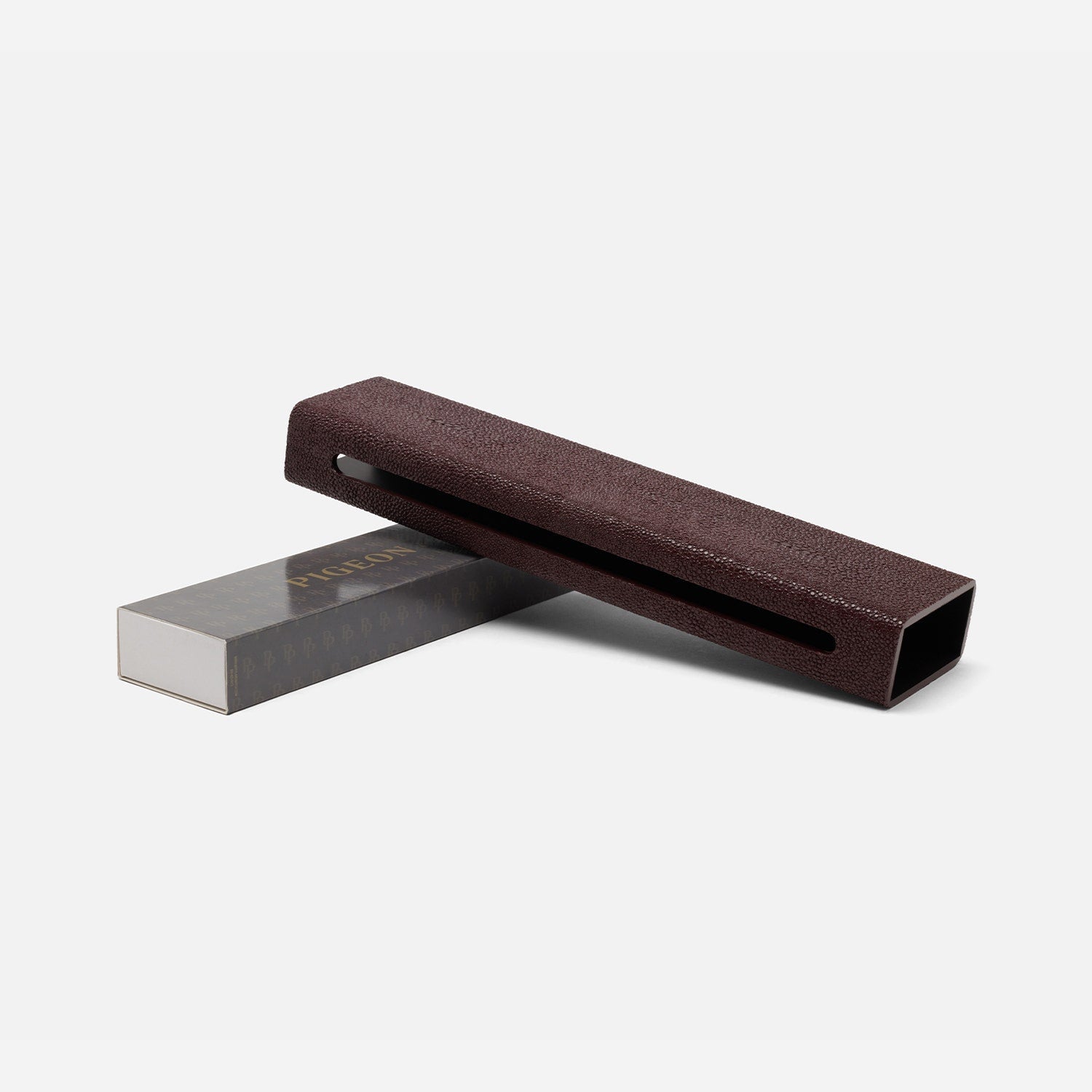 Saugus, Oxblood, Match Box And Sleeve, Xlong, Faux Shagreen