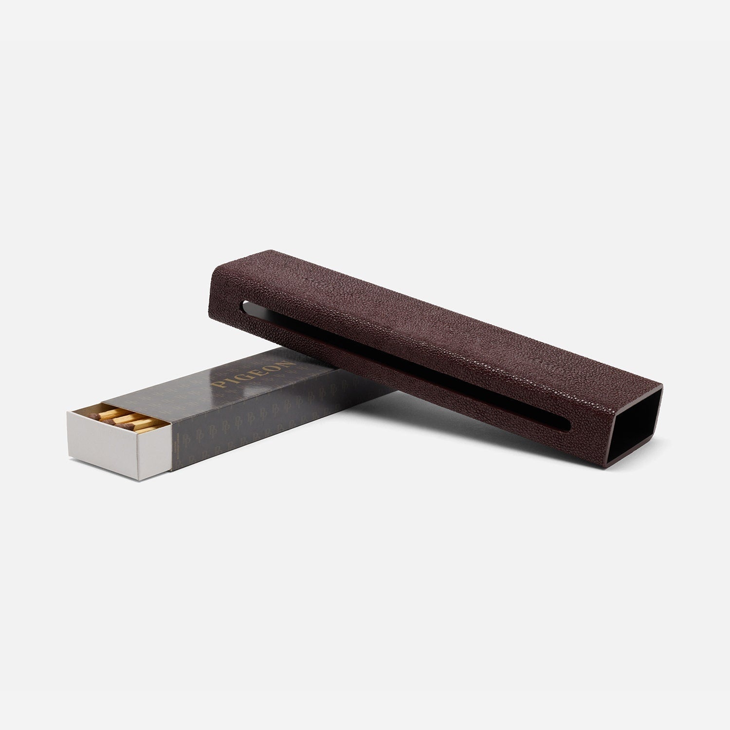 Saugus, Oxblood, Match Box And Sleeve, Xlong, Faux Shagreen