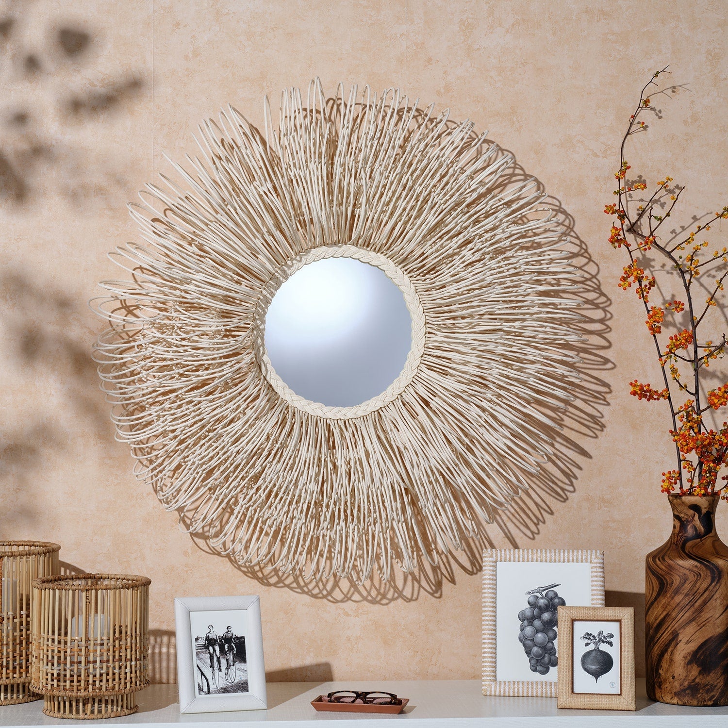 Inola, Natural, Hurricane, Large, Rattan/Bamboo, Pack/2
