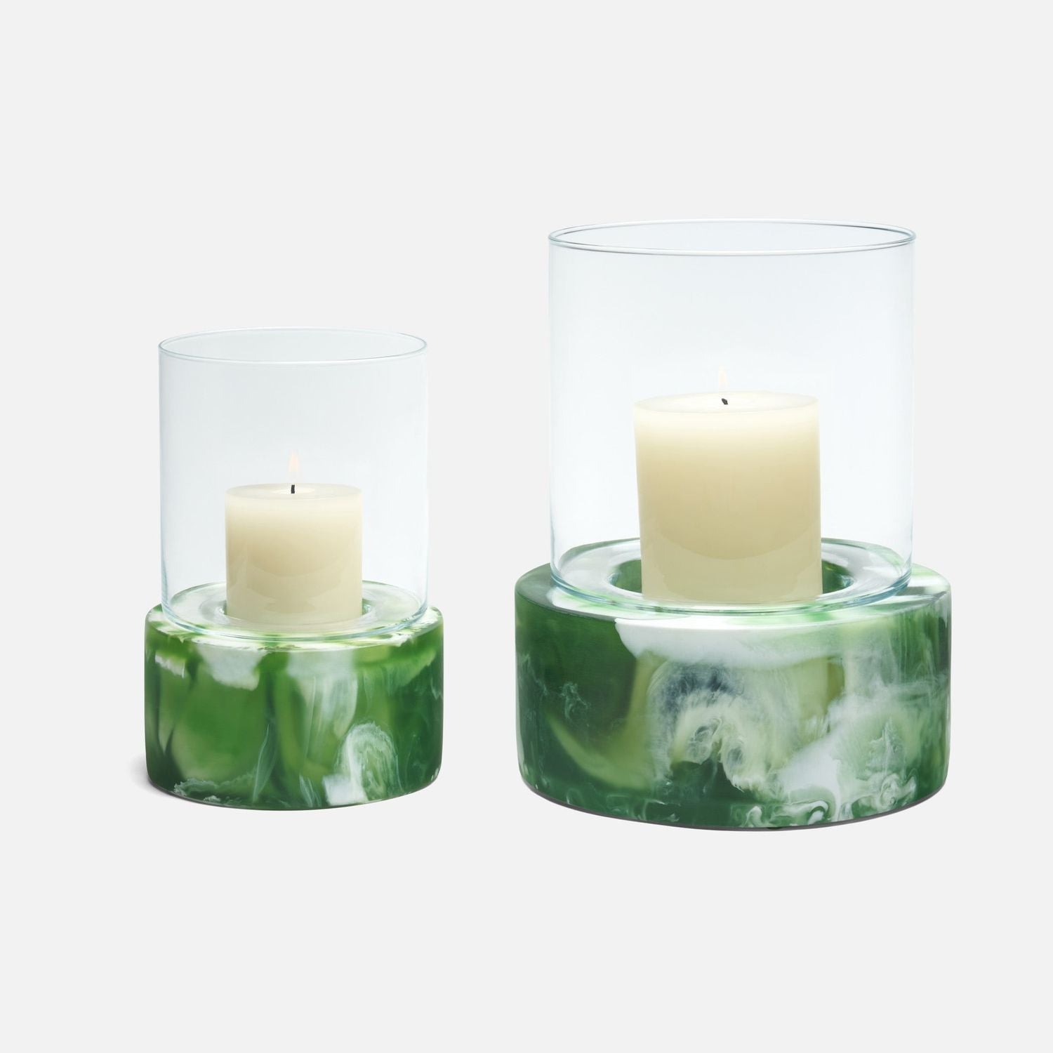 Milo, Green Swirled, Hurricane, Large, Resin, M/2
