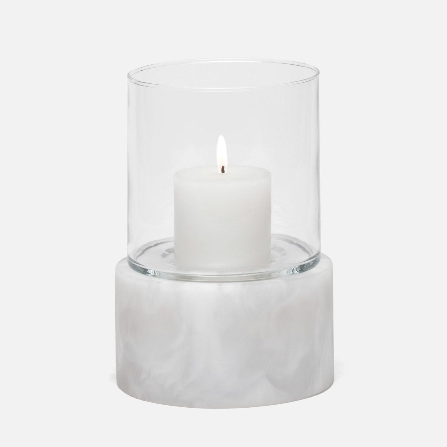 Milo, White Swirled, Hurricane, Small, Resin, M/2