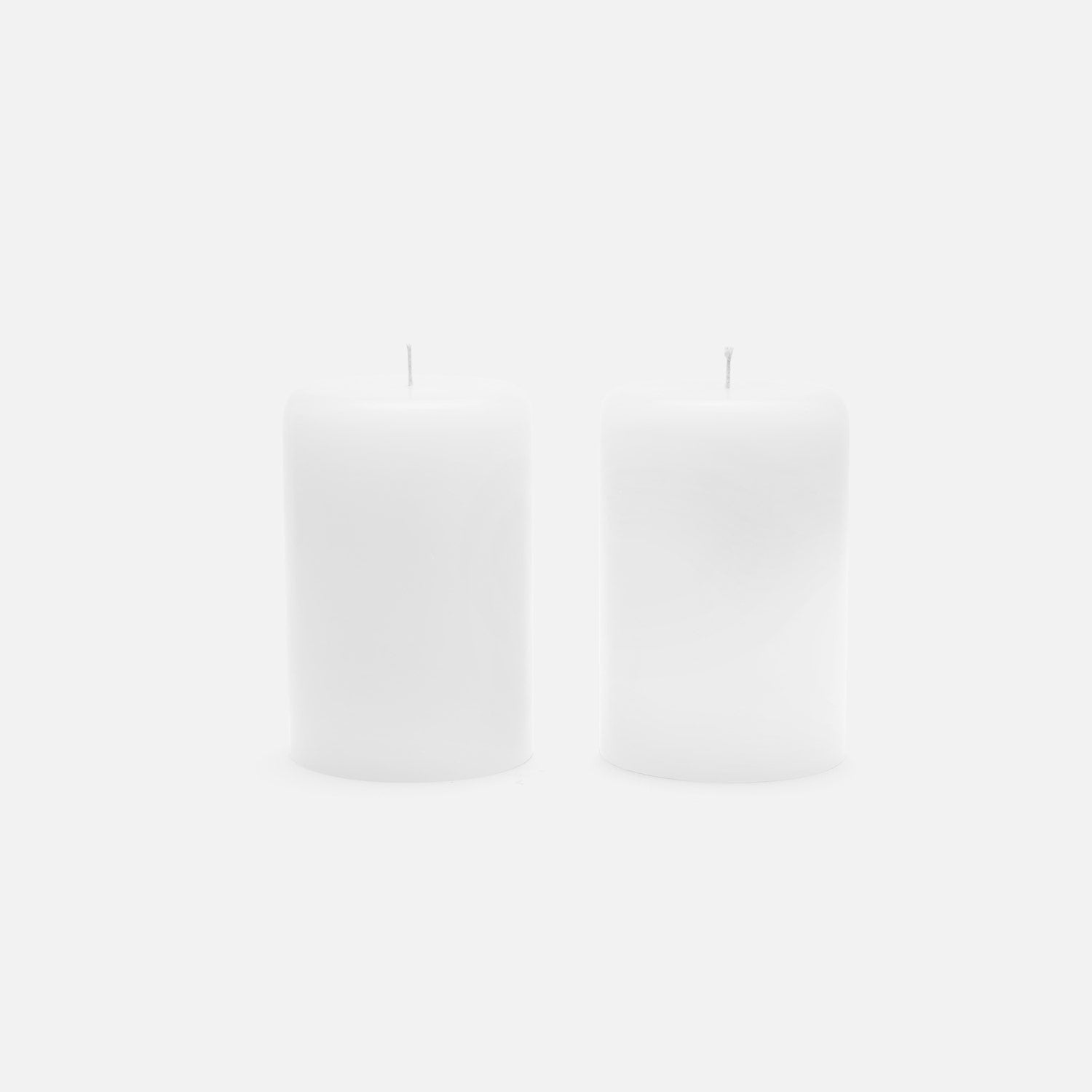 4"Dx6"H Pillar Candles, White, Boxed Set Of 2