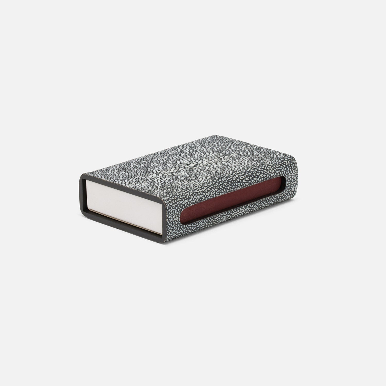 Saugus, Cool Gray, Match Box And Sleeve, Standard, Faux Shagreen