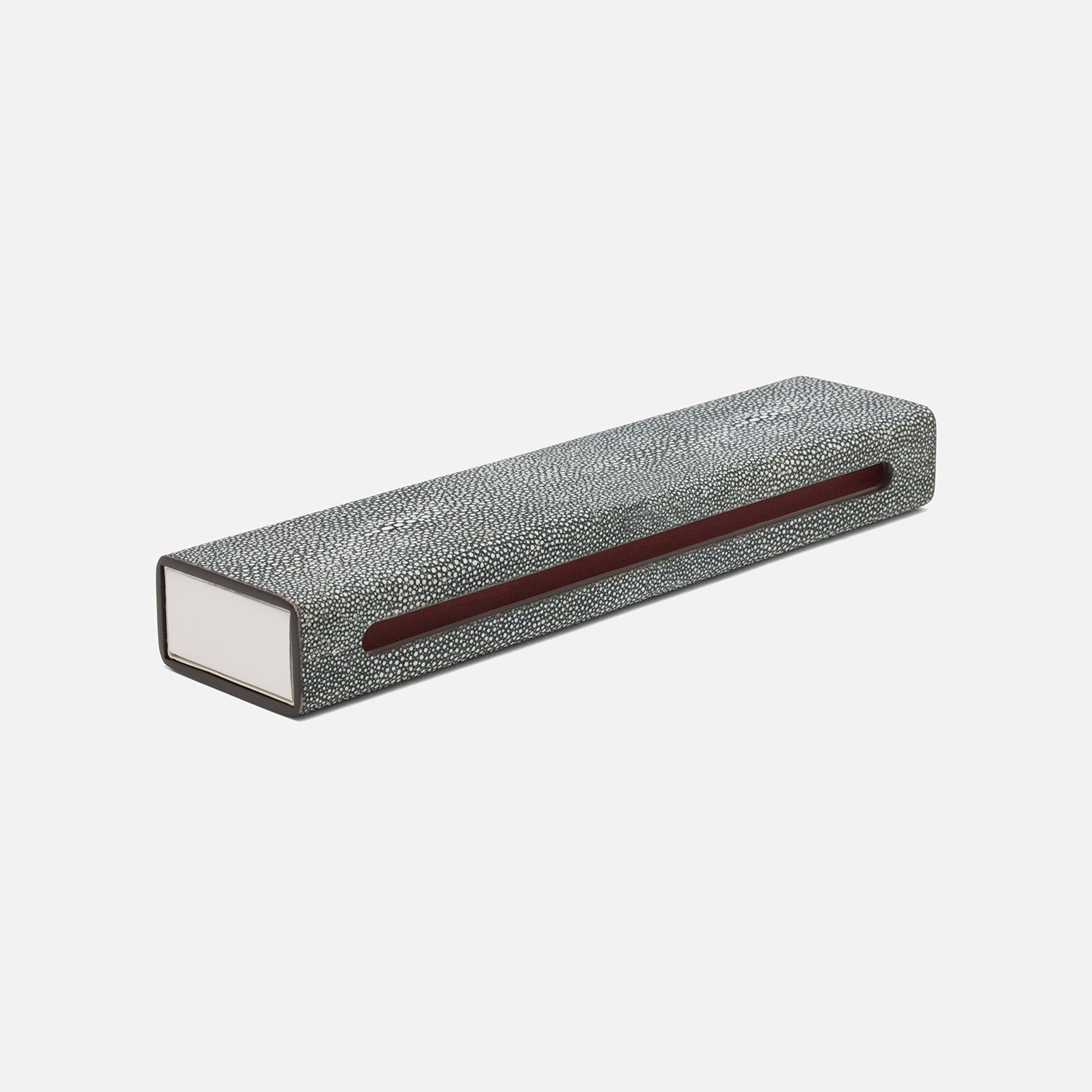 Saugus, Cool Gray, Match Box And Sleeve, Xlong, Faux Shagreen