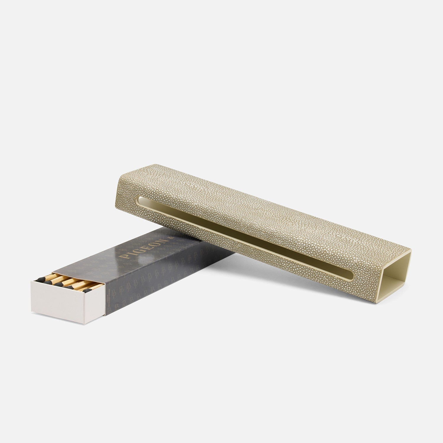 Saugus, Sand, Match Box And Sleeve, Xlong, Faux Shagreen