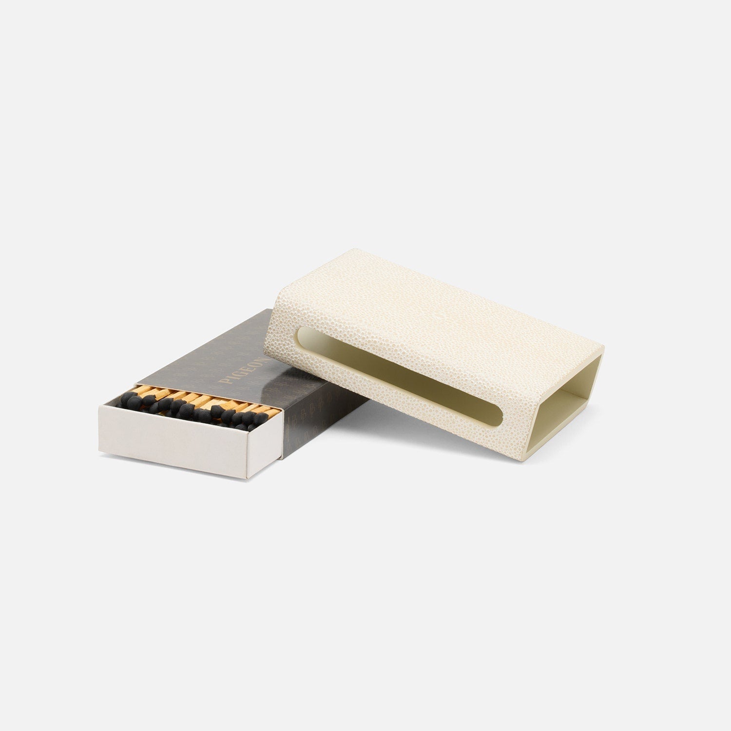 Saugus, Snow, Match Box And Sleeve, Standard, Faux Shagreen