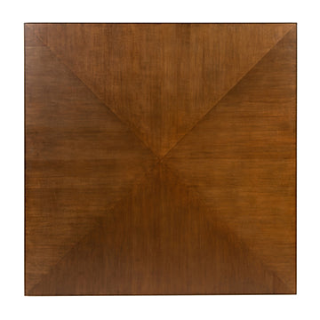 Additional view of Sovereign Cocktail Table, featuring clear-coated top, wood, wood veneer, and open lower storage shelf.