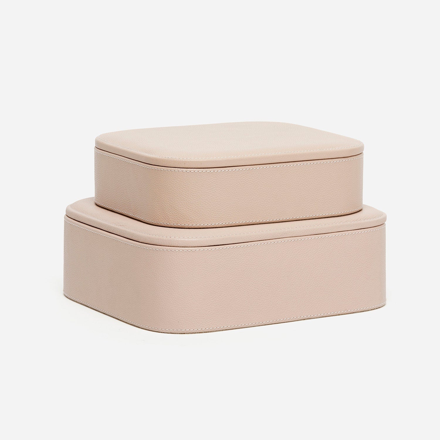 Dozza, Dusty Rose, Accent Boxes, Full-Grain Leather, S/2