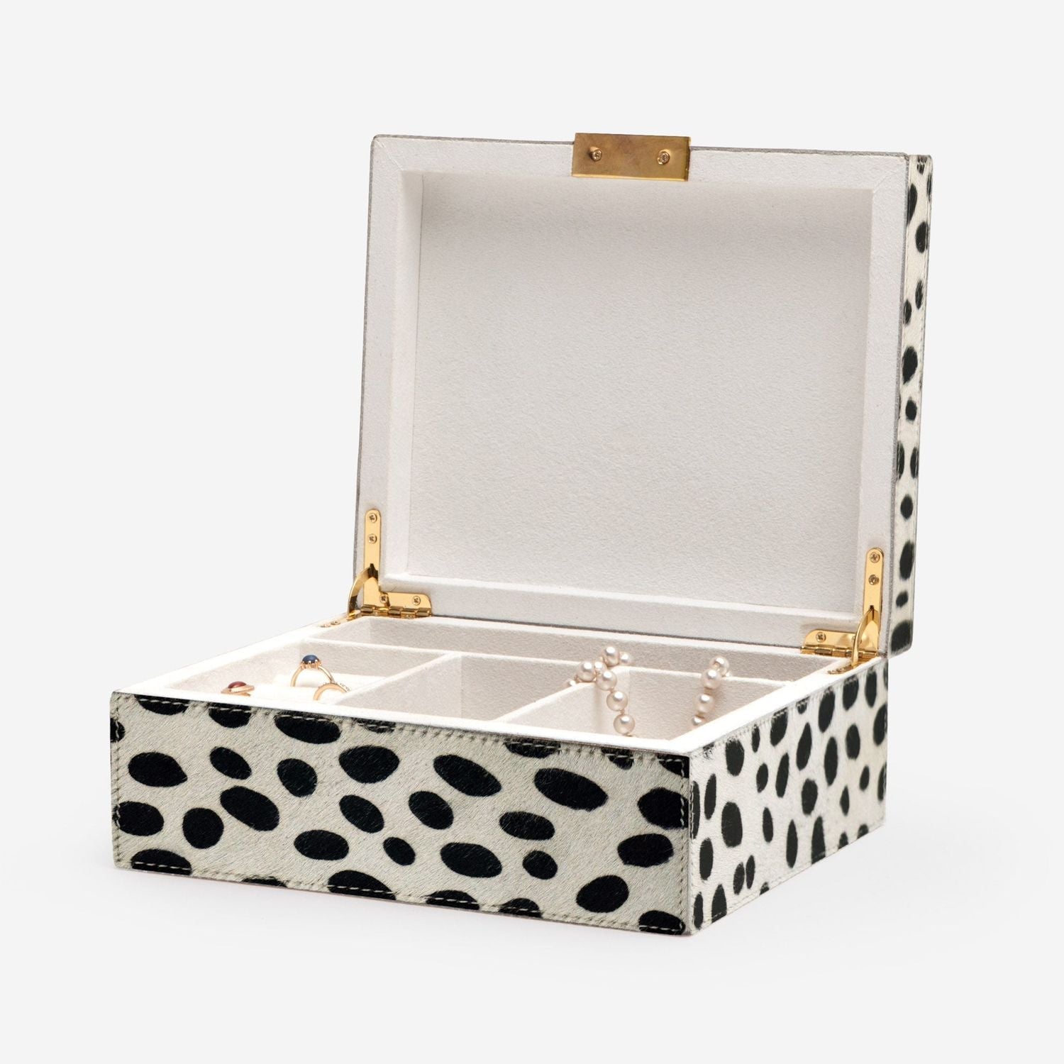 Malmo, Dalmatian Print, Jewelry Box, Medium, Hair-On Hide
