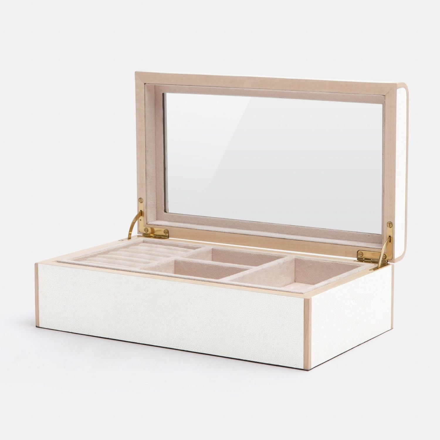 Rennes, Snow, Jewelry Box, Large, Realistic Faux Shagreen