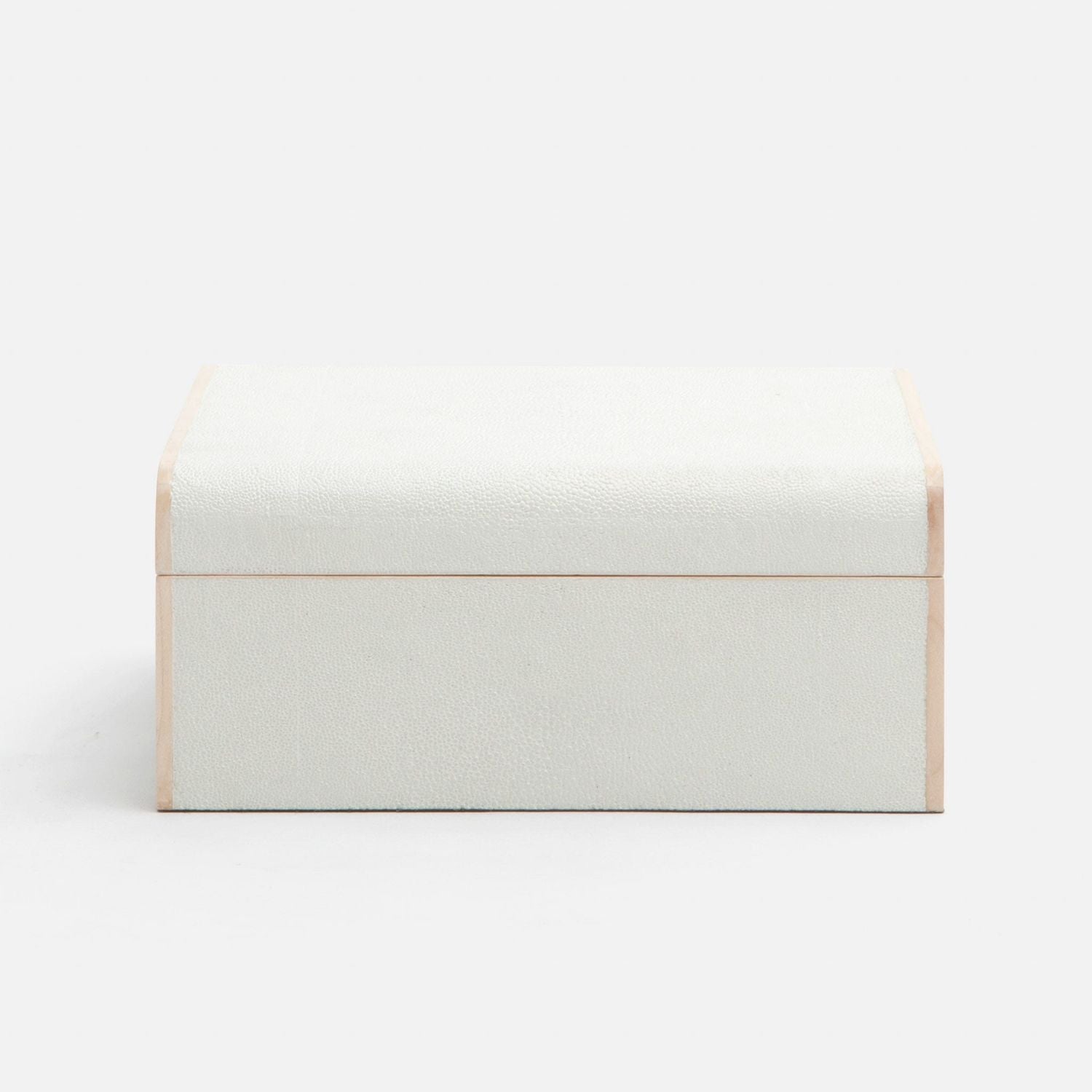 Rennes, Snow, Jewelry Box, Medium, Realistic Faux Shagreen