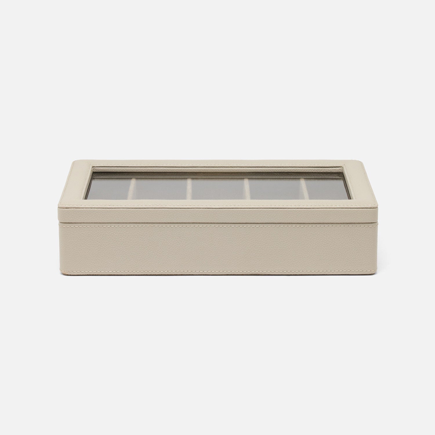 Vercelli, Light Gray, Eyewear Organizer Case, Full-Grain Leather