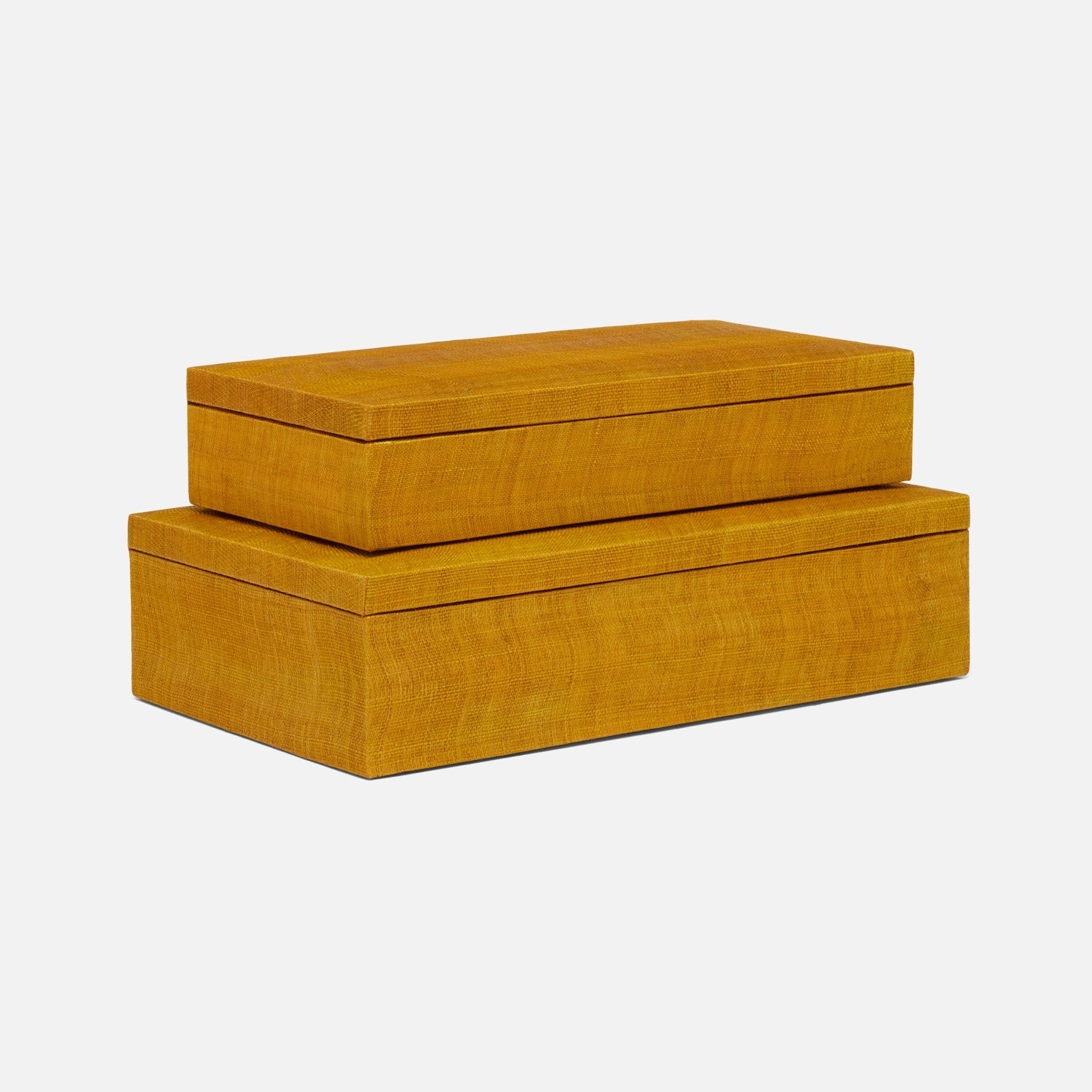 Zamora, Mustard , Boxes, Rectangle, Silken Abaca, S/2