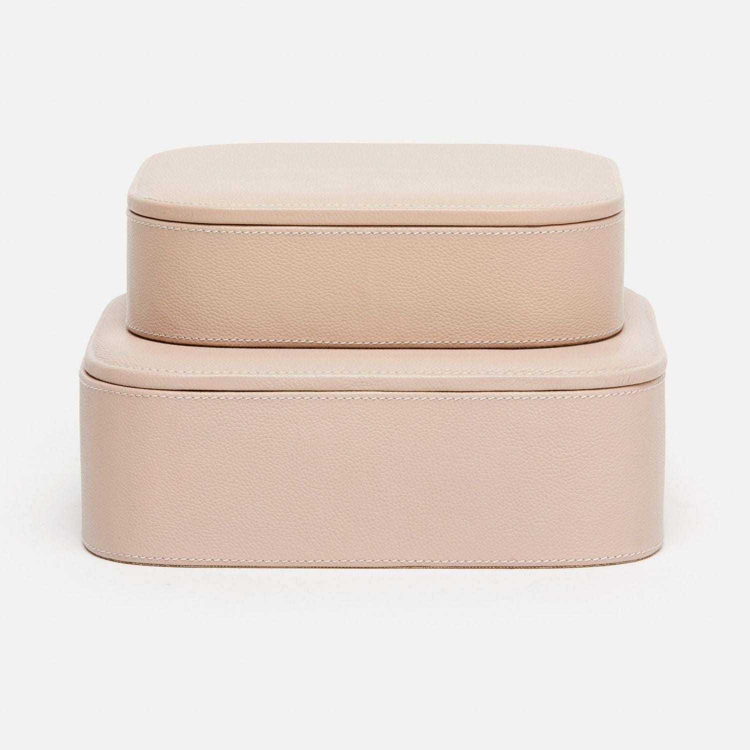 Dozza, Dusty Rose, Accent Boxes, Full-Grain Leather, S/2