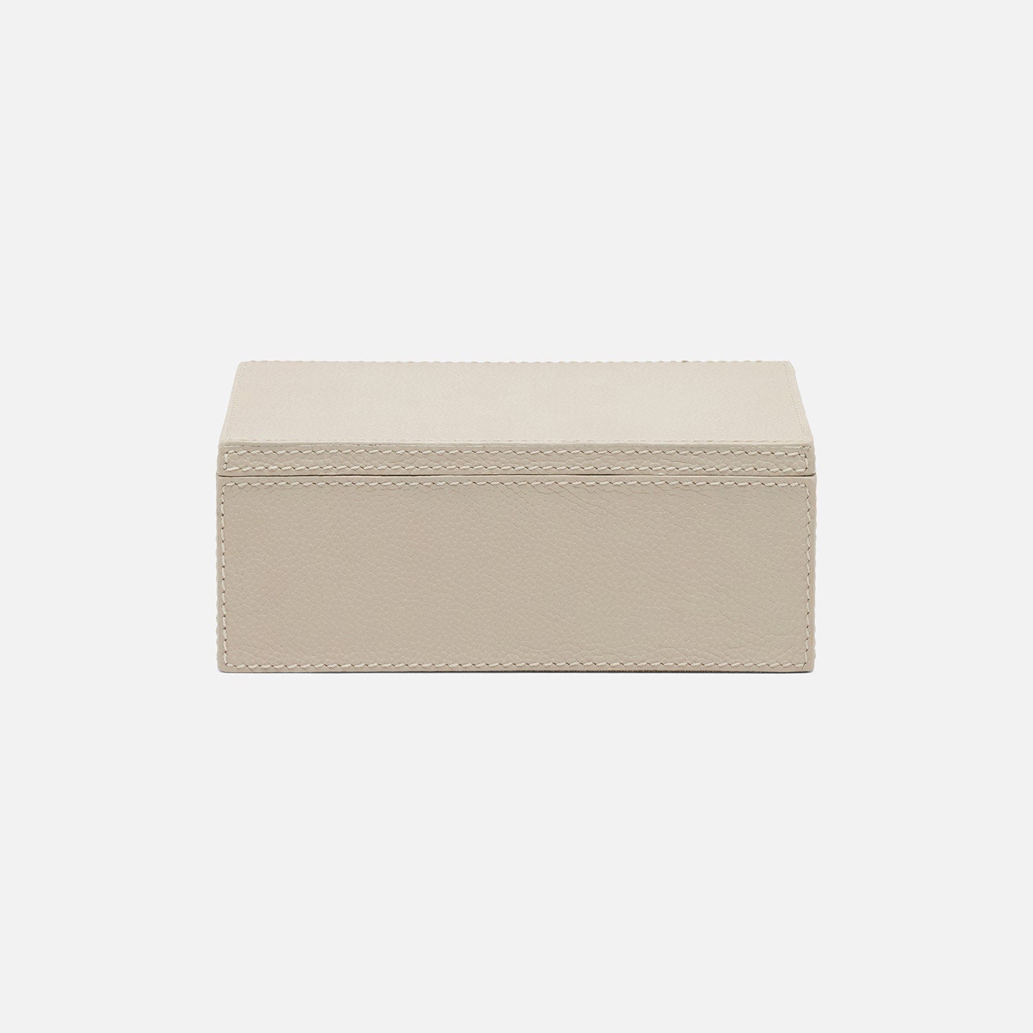 Selby, Light Gray, Accent Box, Medium, Full-Grain Leather, Pack/2