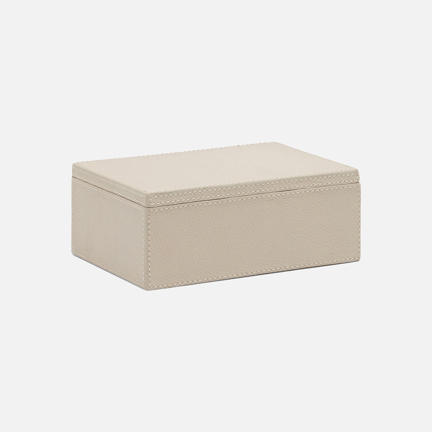 Selby, Light Gray, Accent Box, Medium, Full-Grain Leather, Pack/2
