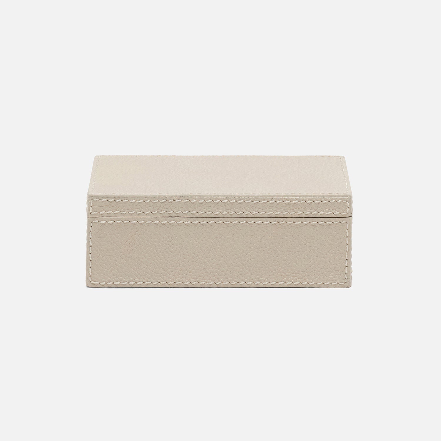 Selby, Light Gray, Accent Box, Small, Full-Grain Leather, Pack/2