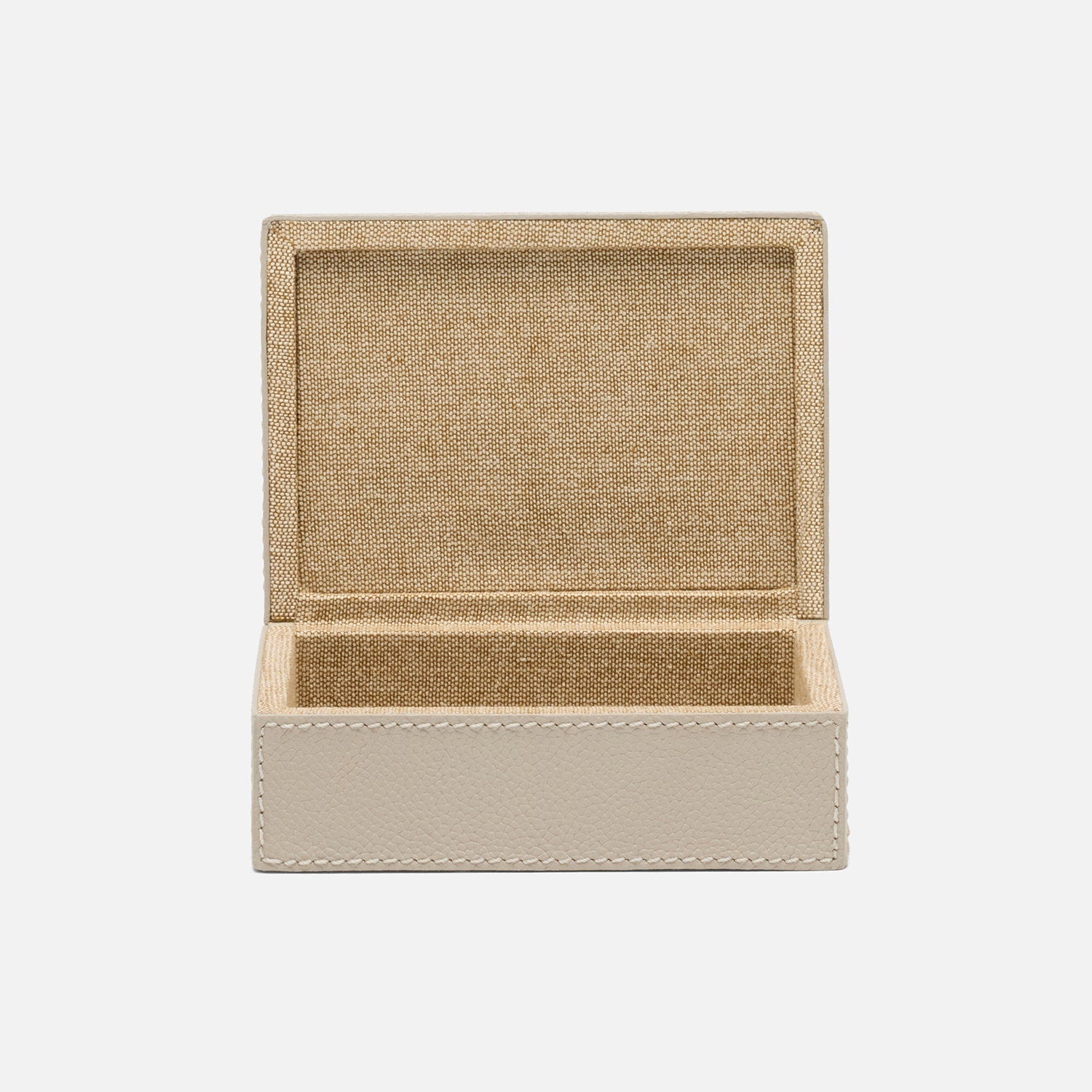 Selby, Light Gray, Accent Box, Small, Full-Grain Leather, Pack/2