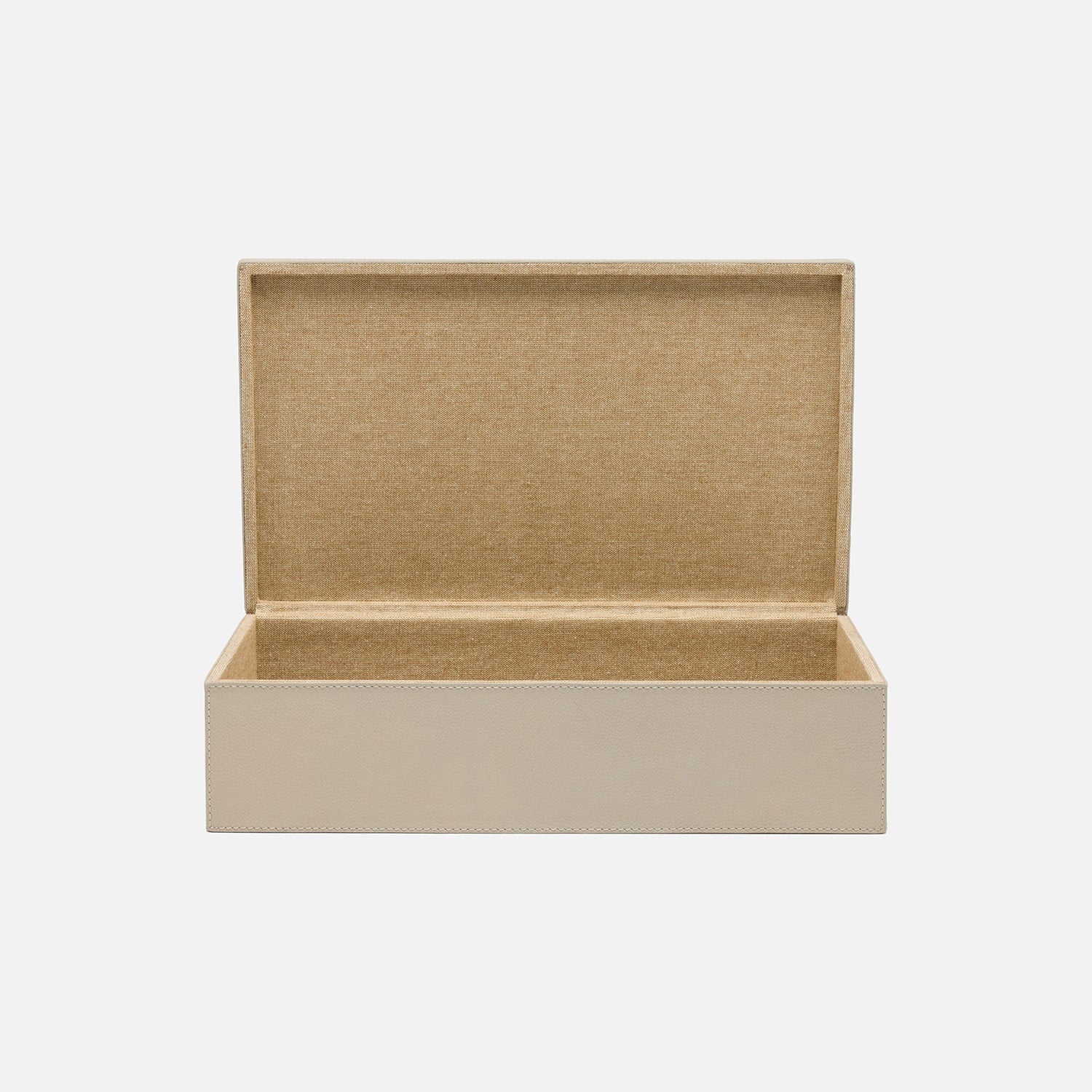 Selby, Light Gray, Accent Box, Xlarge, Full-Grain Leather