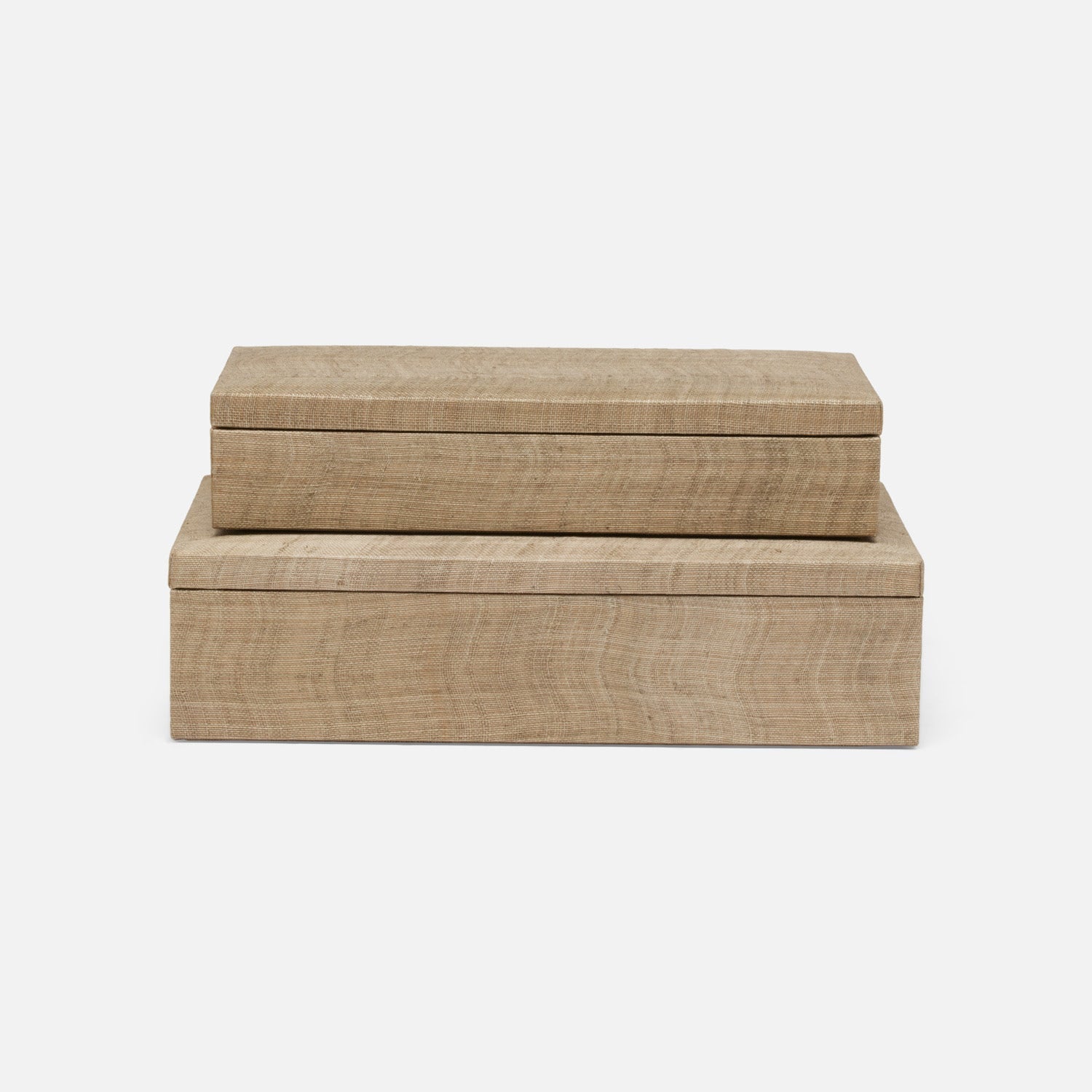Zamora, Sand, Boxes, Rectangle, Silken Abaca, S/2