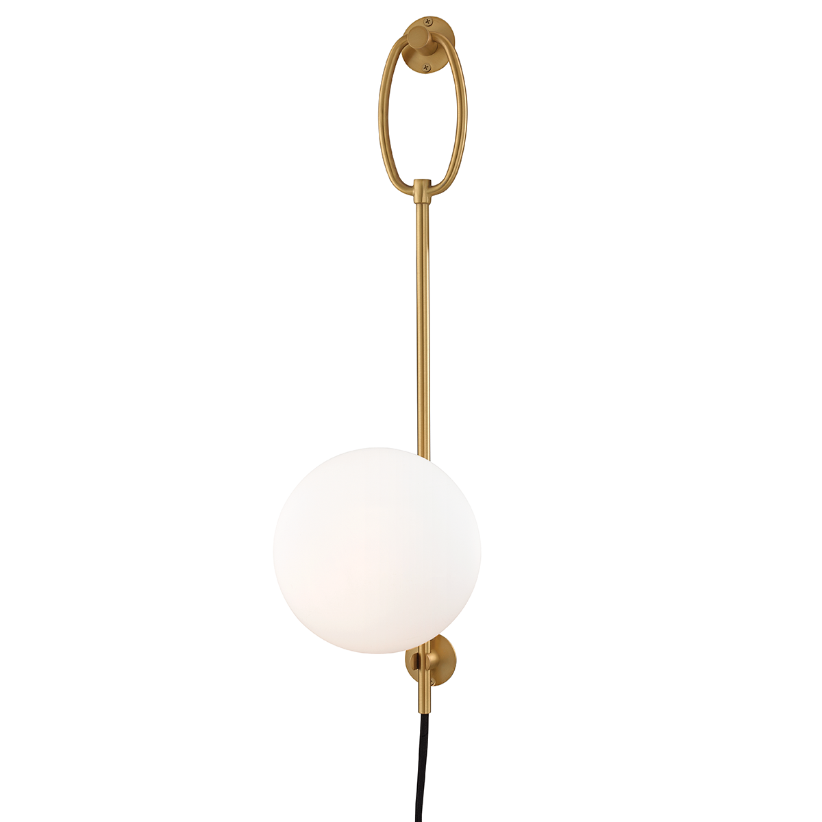 Gina 1 Light Wall Scone With Plug-Mitzi-HVL-HL290101-AGB-Outdoor Wall SconcesAged Brass-1-France and Son