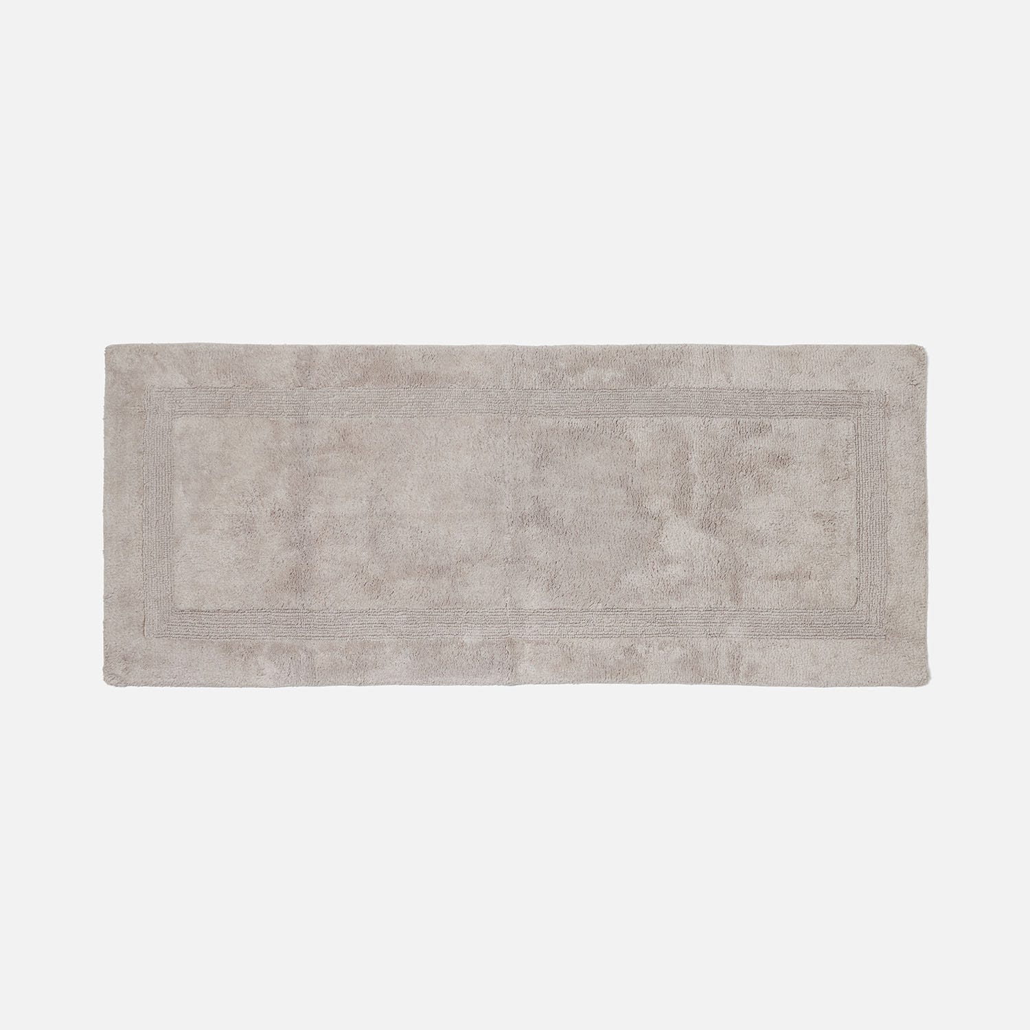 Mason, Ash Gray, Bath Mat W/ Border, 64"X26", Cotton