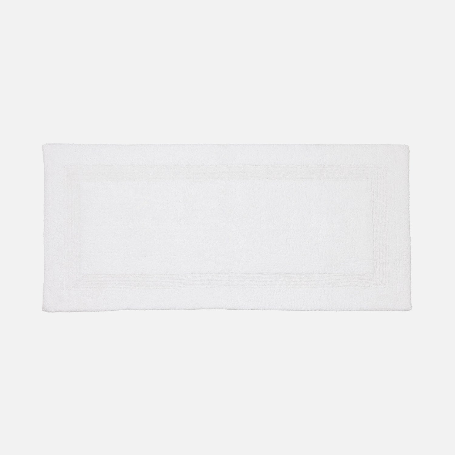 Mason, White, Bath Mat W/ Border, 56"X26", Cotton