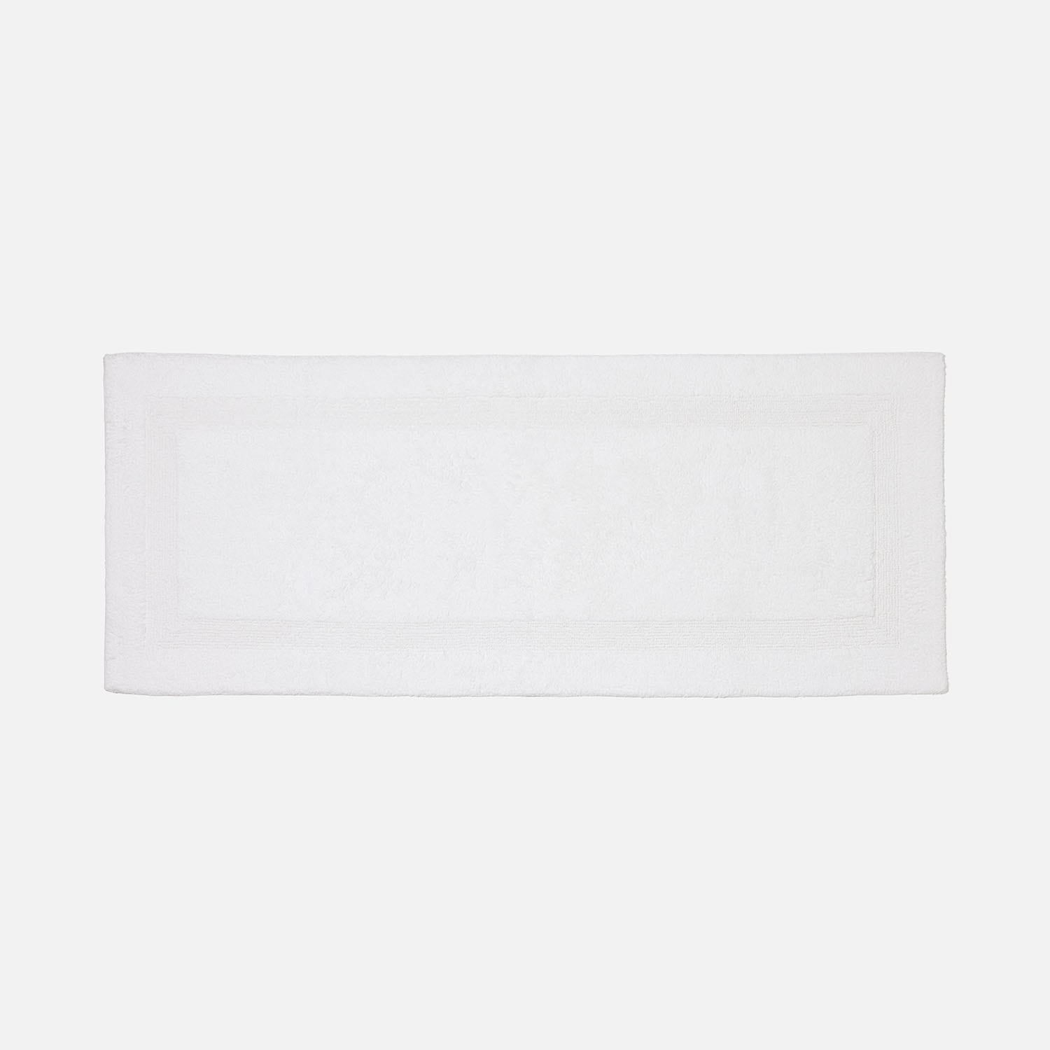 Mason, White, Bath Mat W/ Border, 64"X26", Cotton