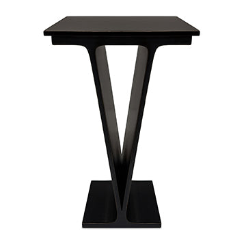 Alternate view of Varner Side Table, featuring ebonized finish, wood, and a flat rectangular top surface.