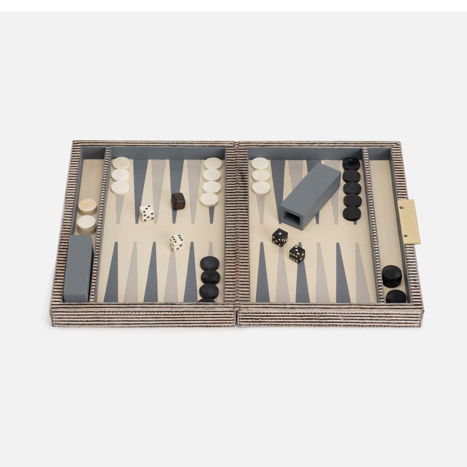 Bailey, Brown Candy Striped, Backgammon Game Set, Small, Hair-On Hide