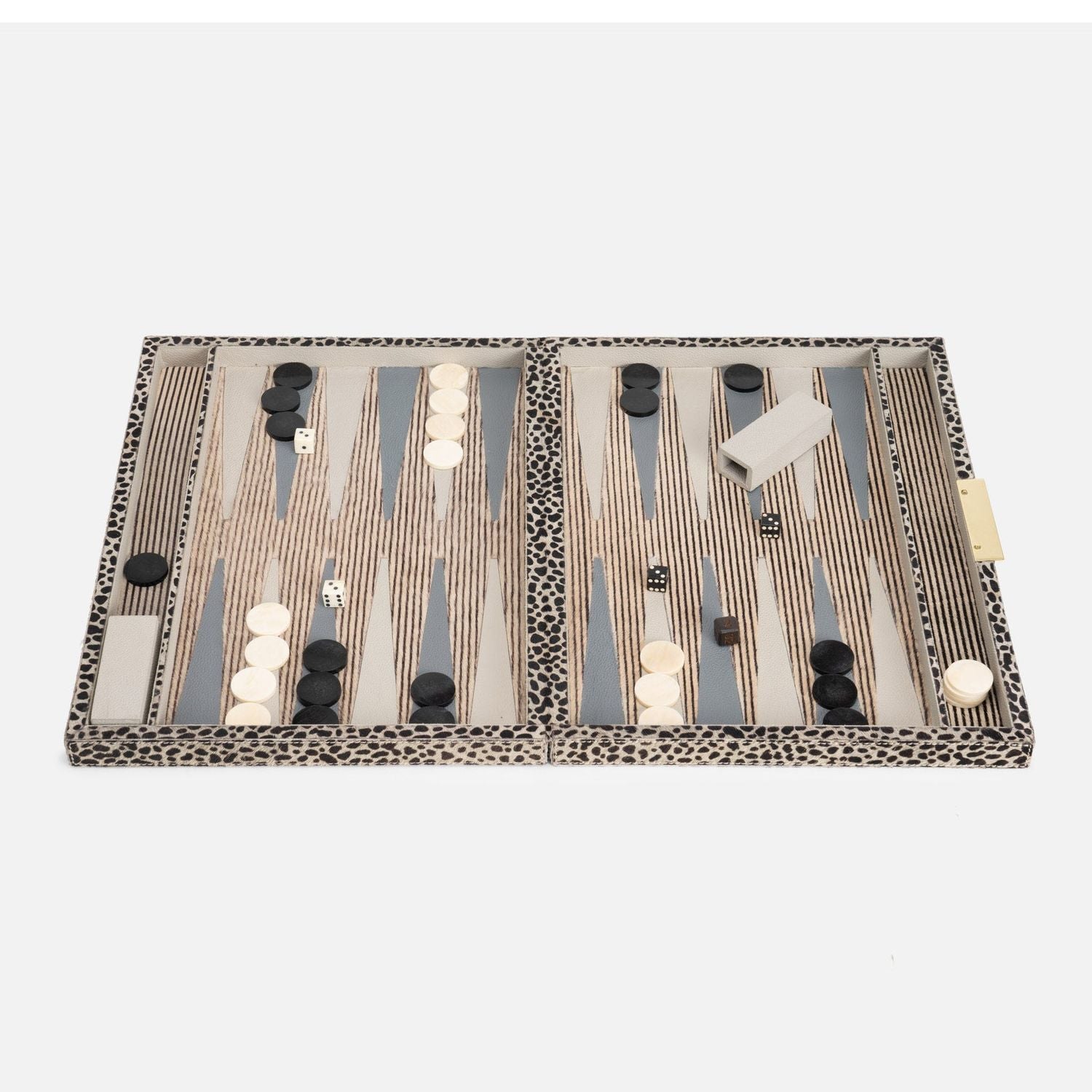 Bailey, Cheetah Print, Backgammon Game Set, Large, Hair-On Hide