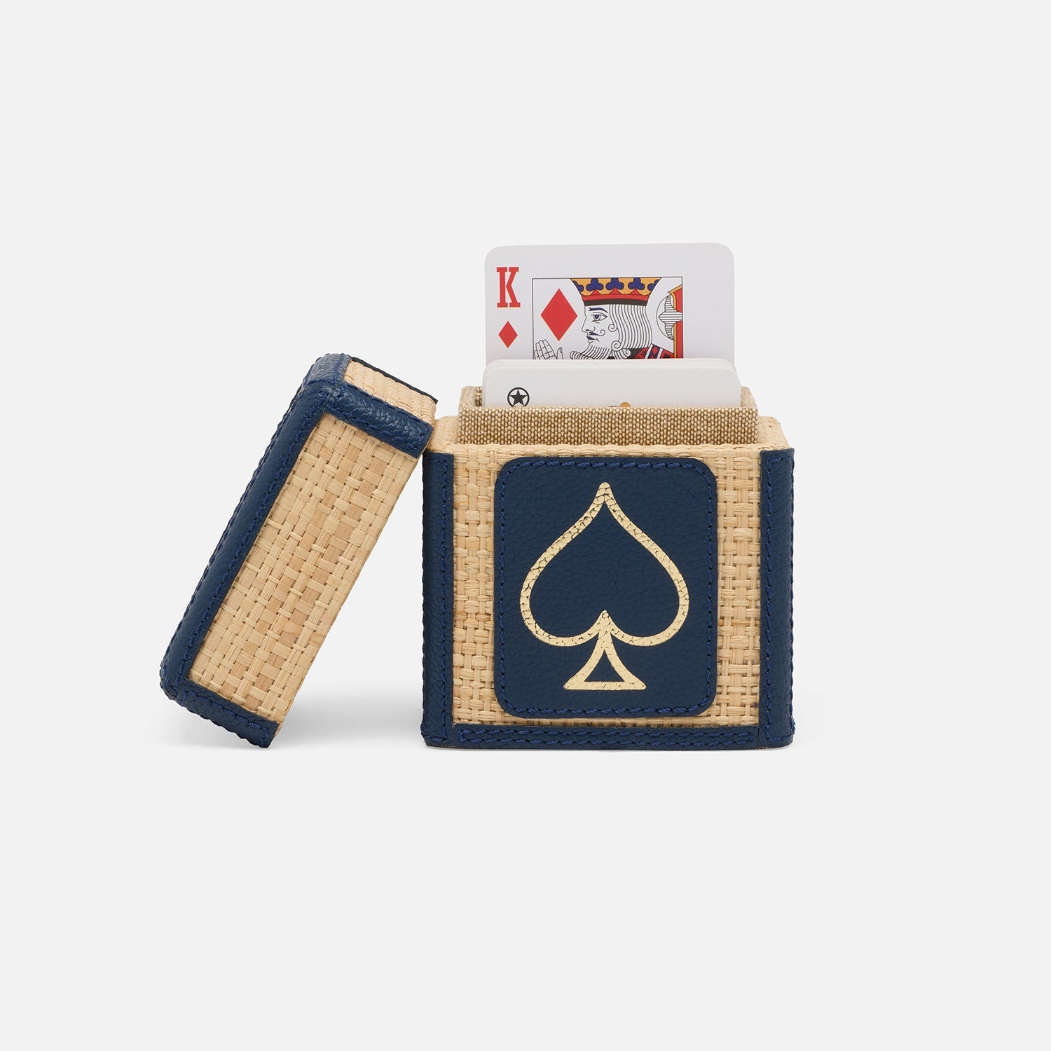 Hanford, Natural/Navy, Card Box Set, Standard, Full-Grain Leather, Pack/2