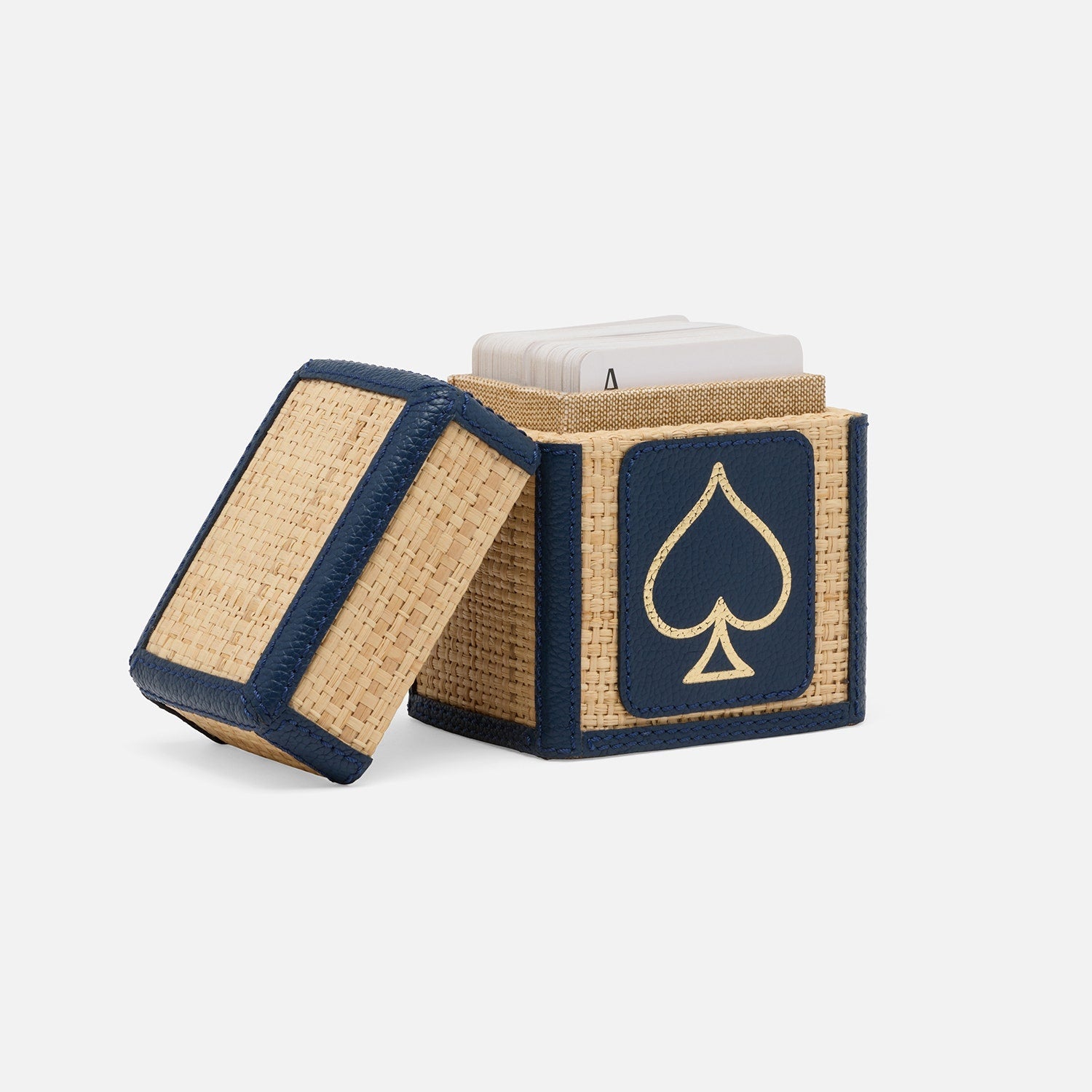 Hanford, Natural/Navy, Card Box Set, Standard, Full-Grain Leather, Pack/2