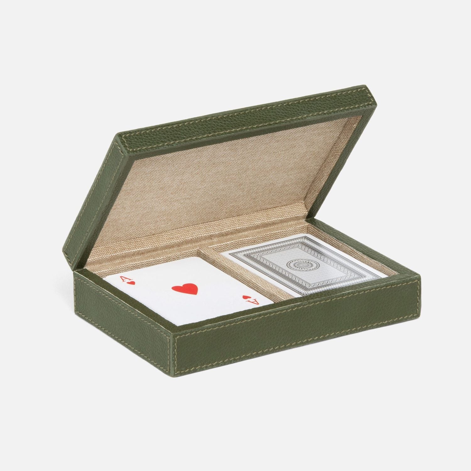 Lecco, Forest, Card Box, Full-Grain Leather